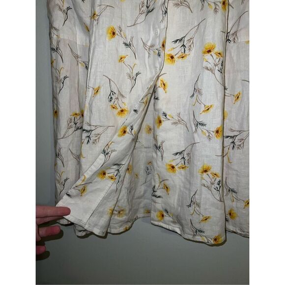 Women’s Linen Blend Sunflowers/Daisy summer midi skirt 6 - Picture 4 of 9